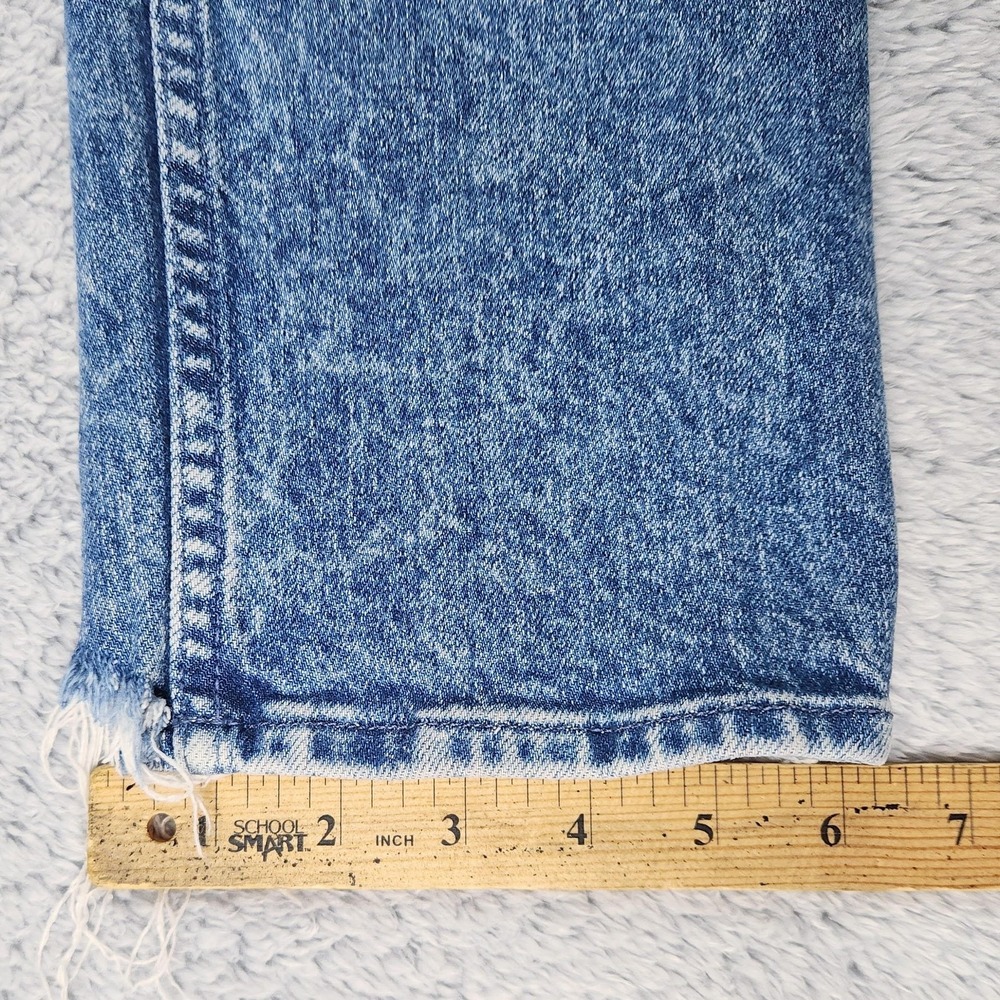 Mother The Tomcat Jeans Womens 24 Blue Distressed High Rise Button Fly Raw Hem - Picture 10 of 16